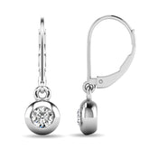 Diamond 1/10 ct tw Bezel Set Earrings in 10K White Gold